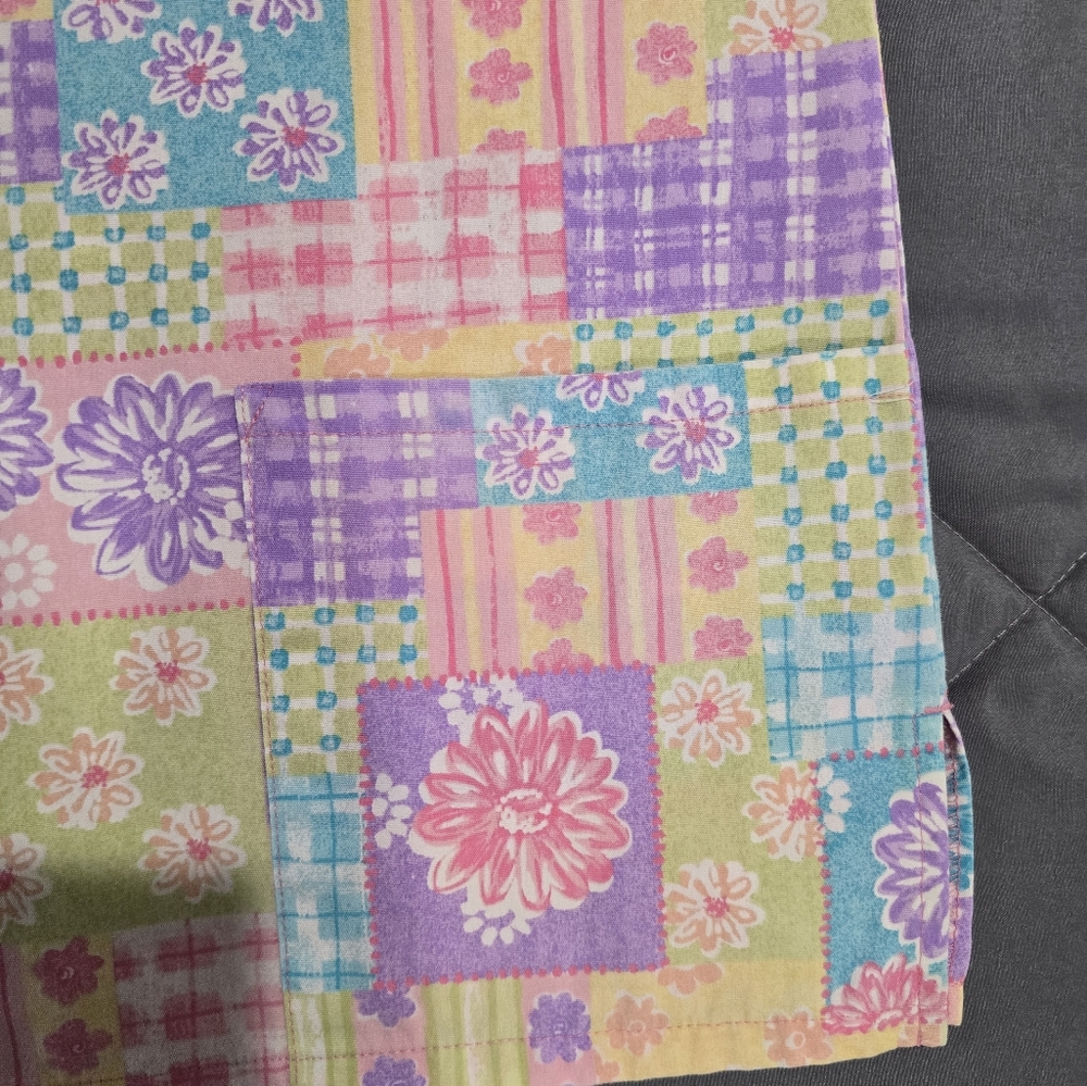 Smart Scrubs Multicolor Patchwork Top - image 3